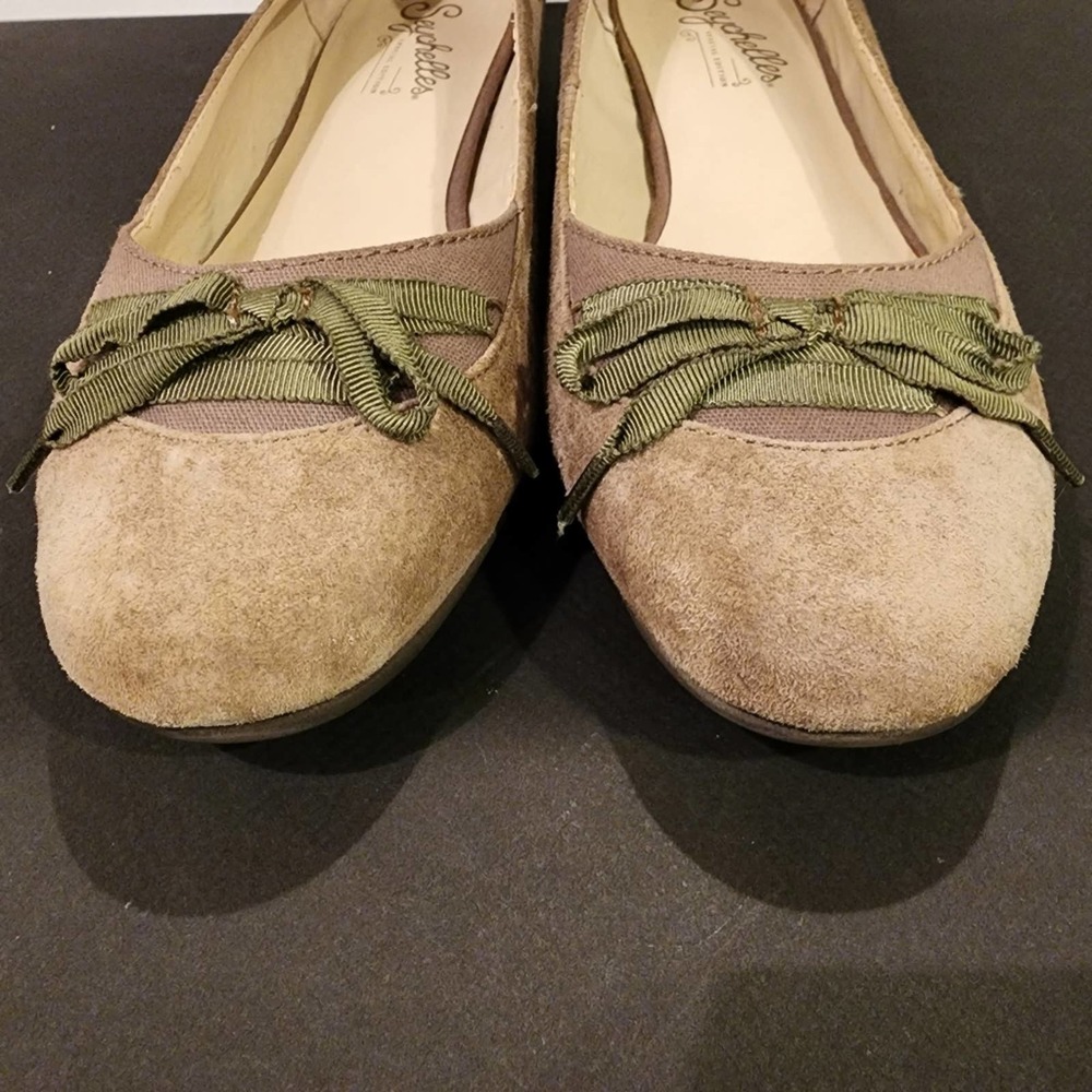 SEYCHELLES Special Edition Taupe Suede Leather Flats SIZE 10M - Picture 8 of 14